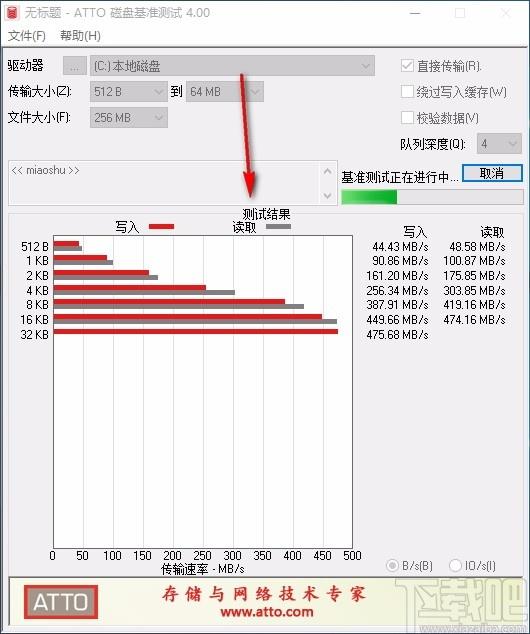 ATTO磁盘基准测试下载,磁盘传送速率检测工具